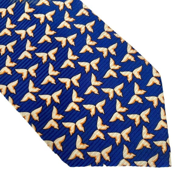 Vintage Gianni Versace Tie Mens Necktie Butterflies Silk 1990s Retro Blue Vtg